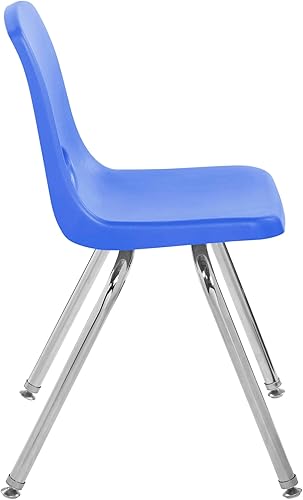 Miniatura 169 de Factory Direct Partners 10355-BL Silla escolar apilable de 10 pulgadas, asiento apilable para estudiantes con patas de acero cromado y rodamientos