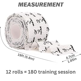 WARM BODY COLD MIND 1.85 Weightlifting Thumb Tape - Hook Grip Tape for Powerlifting, Cross Training, Gym Tape, Workout, Weight Lifting Tape, Athletic Finger Wrap (Mix 12 Rolls)