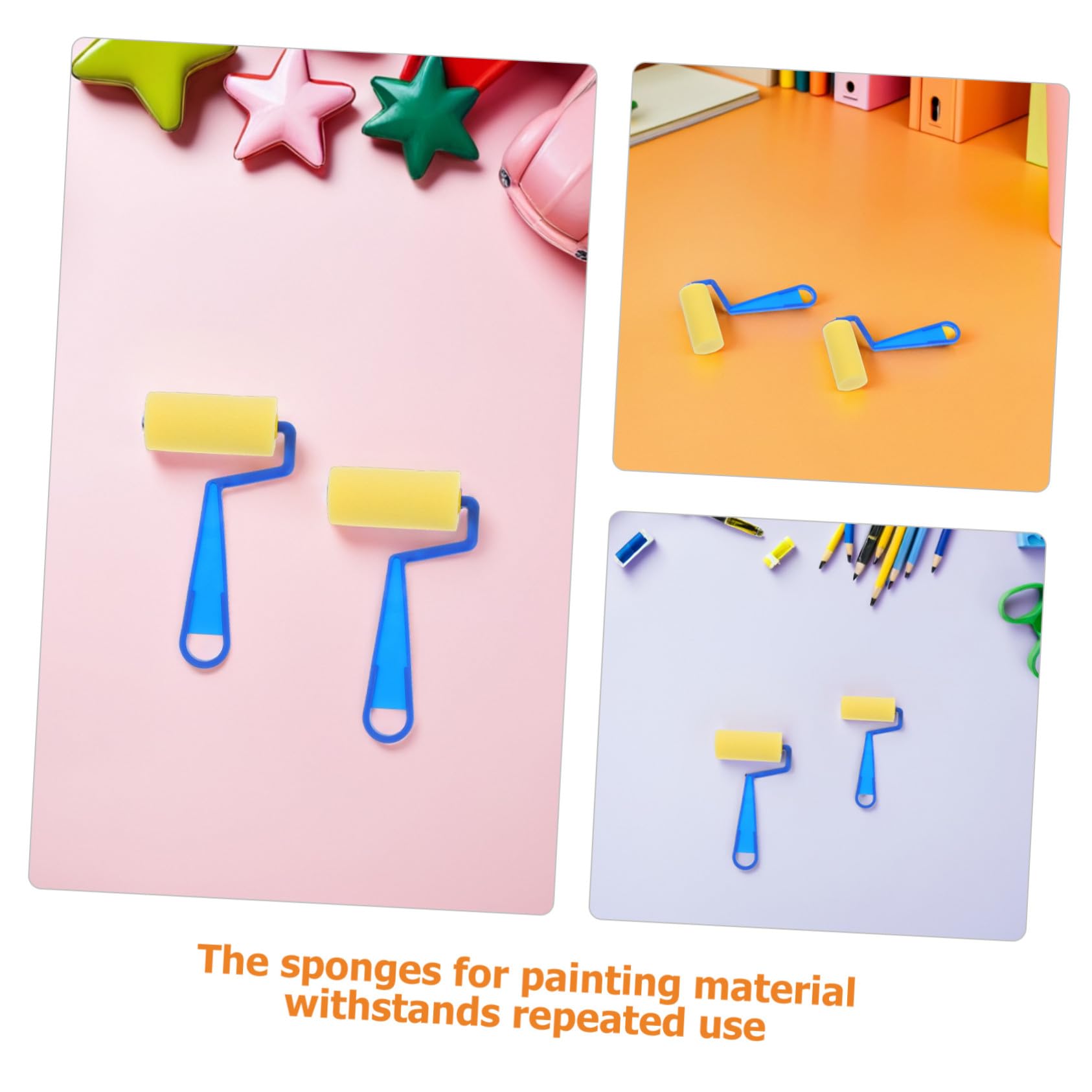 20 Piezas Rodillos de Esponja para Pintar Infantiles Pinceles Esponja Suaves con Agarre Antideslizante Herramientas Lavables para Manualidades y Proyectos Artísticos de Aprendizaje