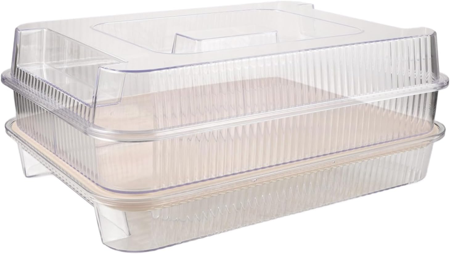 Portable Clear Plastic Ice Cube Tray Lid and Multi-compartment Design for Outdoor Picnics Camping and Parties Cold Food Serving Tray with Handles for Fresh Fruit Appetizers and Charcuterie