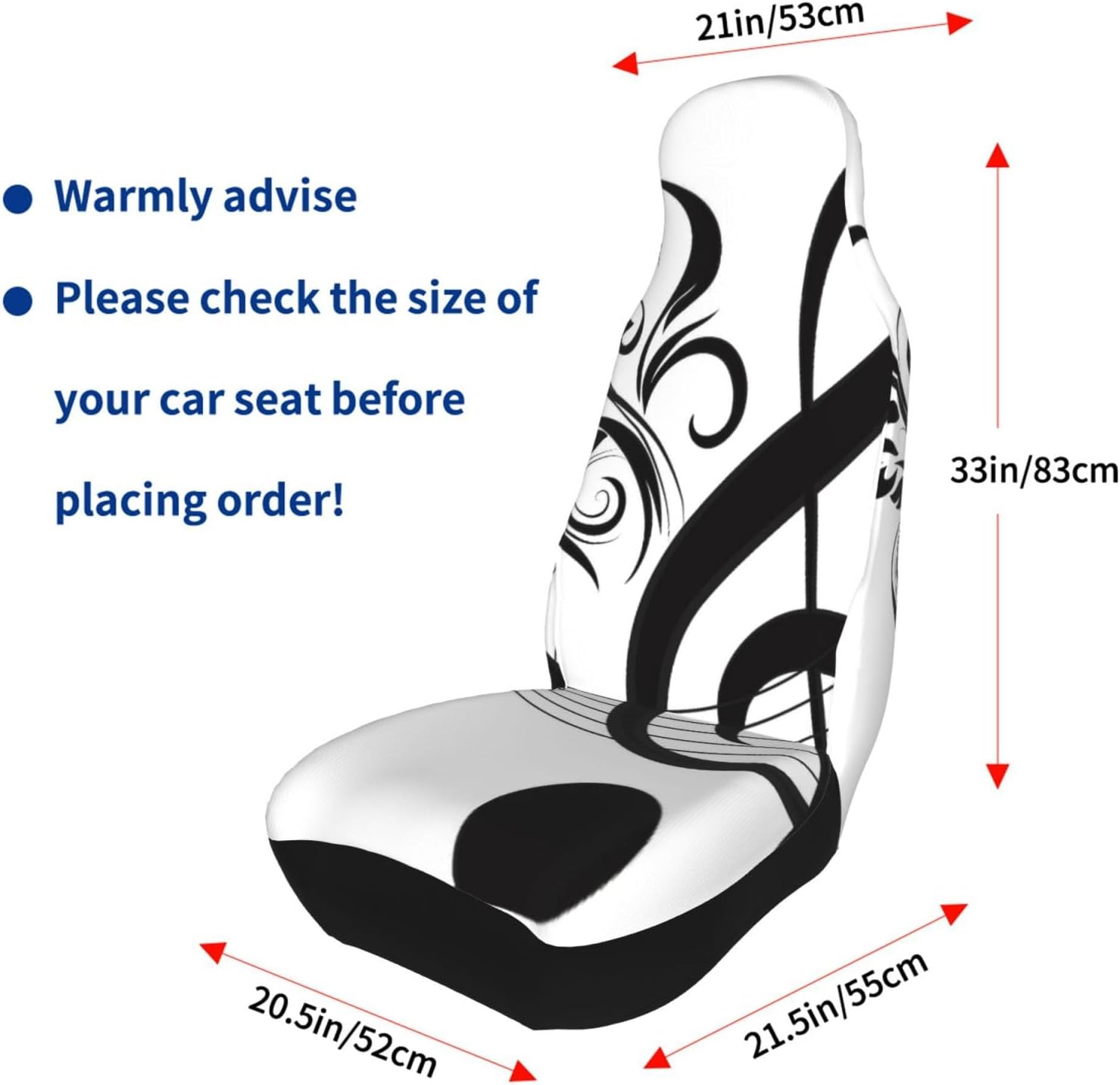 Treble Clef and Note Music Car Seat Covers 2-Pack - Fit for Sedans, Trucks, Suvs, Automotive Seat Protectors with Reinforced Stitching