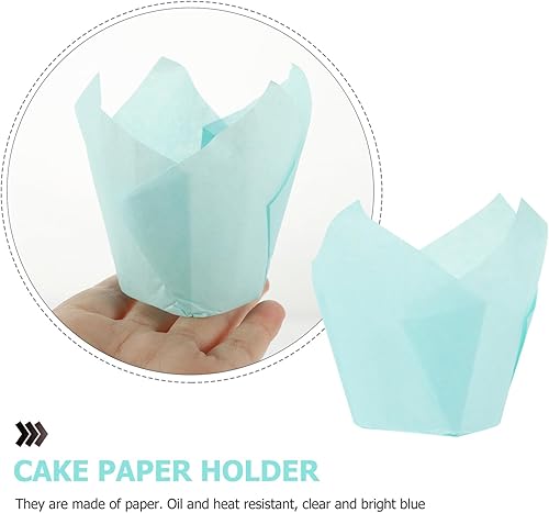 Miniatura 7 de Cabilock 100 mini tazas de papel para hornear con forma de loto a prueba de grasa para cupcakes forros para bolas de pastel, magdalenas, cupcakes