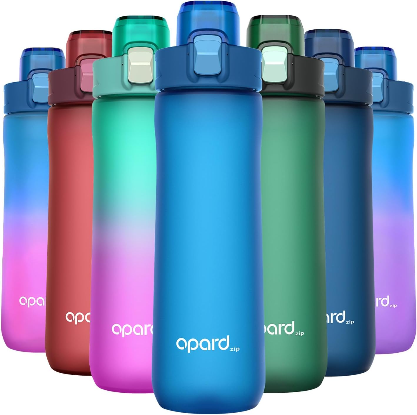 Opard 600ml Plastic Water Bottle Dishwasher Safe, Leakproof Flip-Top Lid, BPA Free Tritan, Wide Mouth Reusable Kids Water Bottle for School Hiking Commuting Outdoor Travel and Gym
