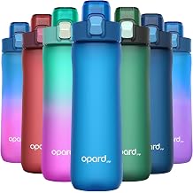 Opard Zip 20oz Plastic Water Bottle Dishwasher Safe, Leakproof Flip-Top Lid, BPA Free Tritan, Wide Mouth Reusable Kids Water Bottle for School Hiking Commuting Outdoor Travel and Gym