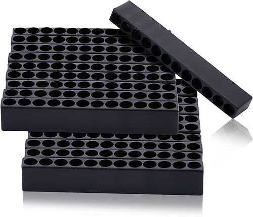 Kigley 20 piezas de 12 agujeros hexagonal soporte para puntas de cabeza de destornillador, organizador de brocas, estuche de almacenamiento de