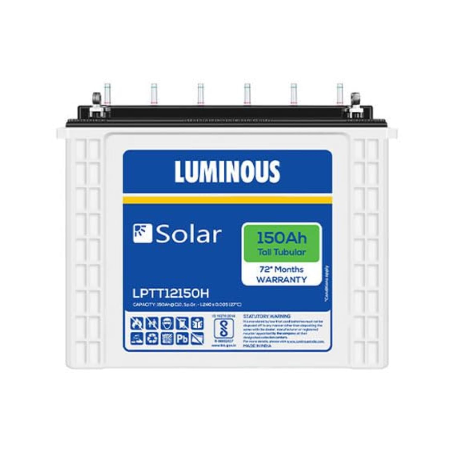 Luminous 150Ah Solar Battery – LPTT12150H, Long Backup, Tubular Technology, Fast Charging, Low Maintenance, Ideal for Home, Inverters & Off-Grid Solar Systems-image-32