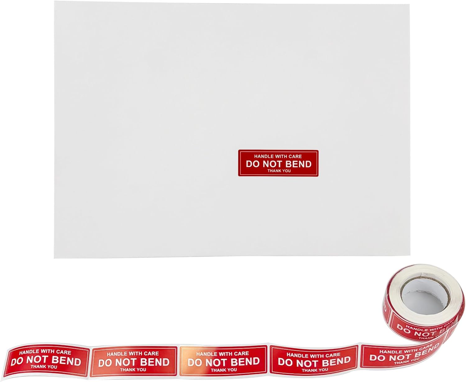 100 Pack 12.8x9.2" Cardboard Envelopes, 300 GSM Thin Photo Mailers Shipping Envelope for Trading Cards with "DO NOT BEND" Labels, Self Seal Document Envelope