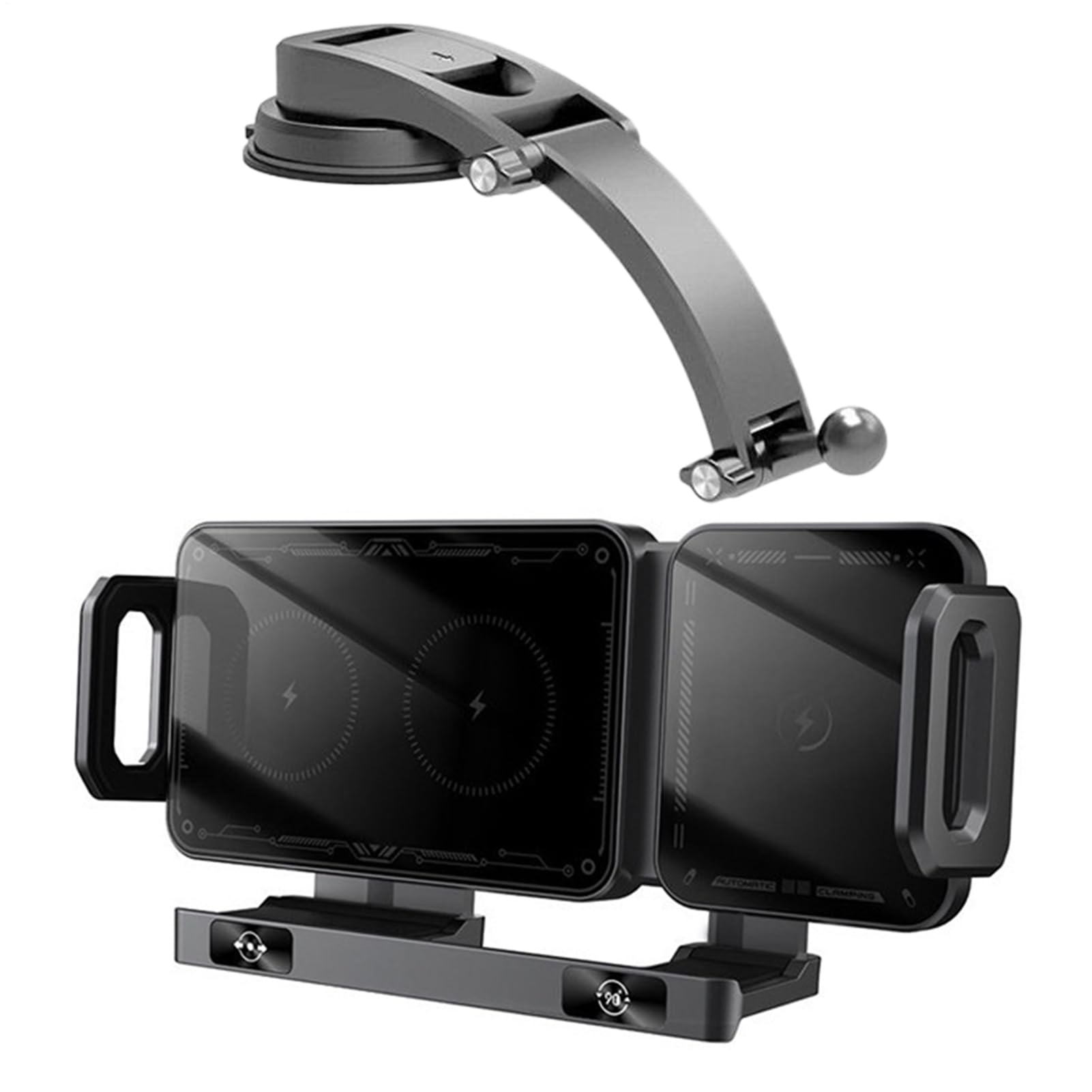 Caricatore Wireless per Auto 15W Ricarica Rapida Supporto Per Veicolo | Supporto Auto Bloccaggio Automatico Per Controllo Musica, Viaggi Lunghi, Viaggi di Lavoro, Vacanze Familiari, Weekend