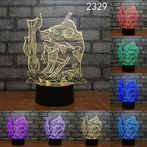 Preisvergleich Produktbild Farbwechsel Schlafzimmer große Fische Angeln Schmetterling Hobby Nachtlicht Dekoration geeignet für Angeln Hobby Geschenk Tischlampe