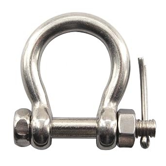 M16 Bow Shackle Anchor Shackle Stainless Steel 304 D Ring Shackle with Cotter Pin for Cars, Trucks,Material Handling,Rigging Accessories Pack of 1