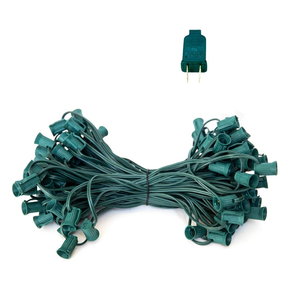 EZLS C7 Green Light String SPT1 - Green Strand 100 sockets