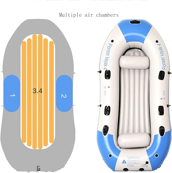 Bote Inflable para Adultos, 3-4 Personas, Náutica de Goma, Sets con Remo y Bomba de Aire miniatura 3