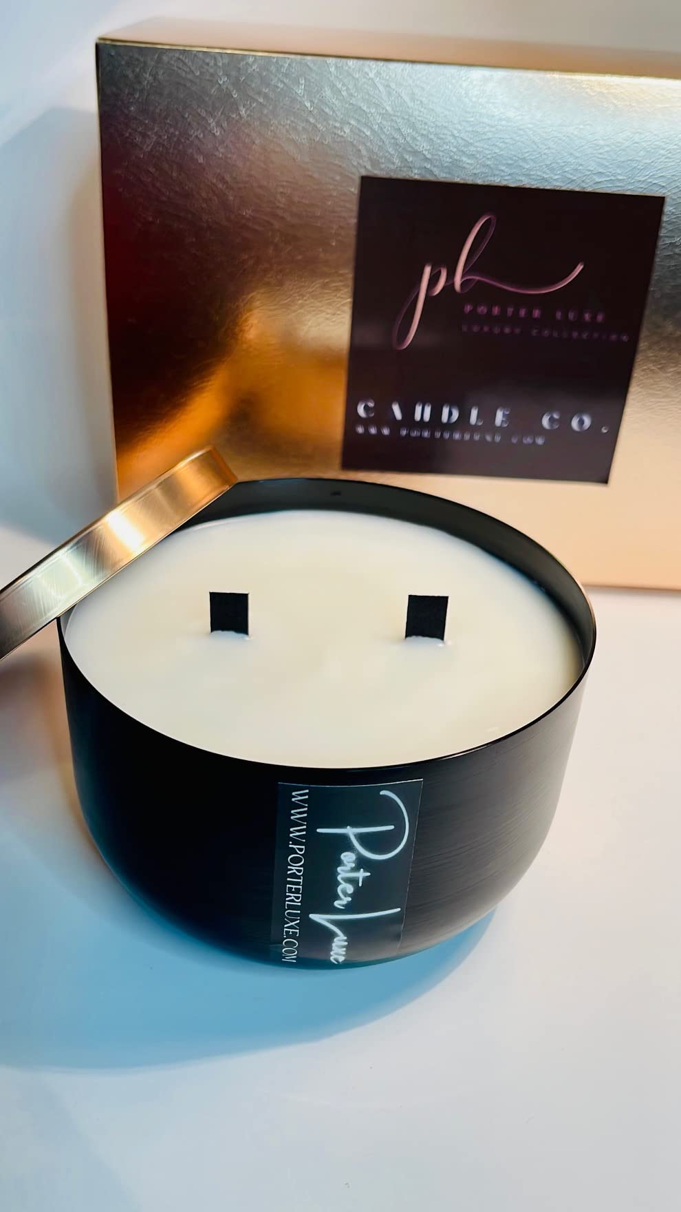 | Large Champagne Candle | 17oz | Premium Soy Wood Wick Luxury Candle