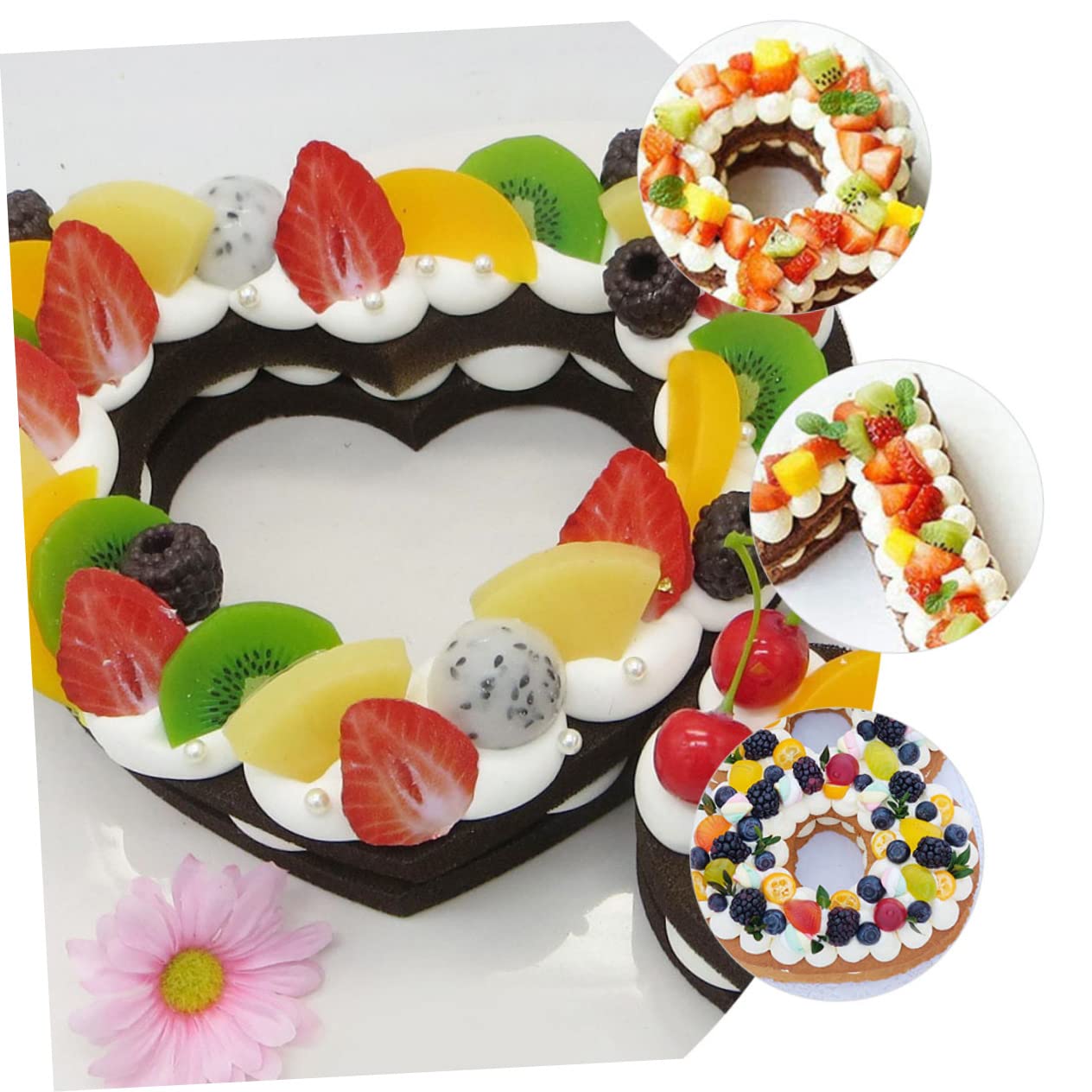 Cabilock 37pcs Heart Shaped Number Cake Stencils for Baking and Decorating DIY Cake Templates for Birthdays Weddings and Anniversaries Easy to Clean and Store