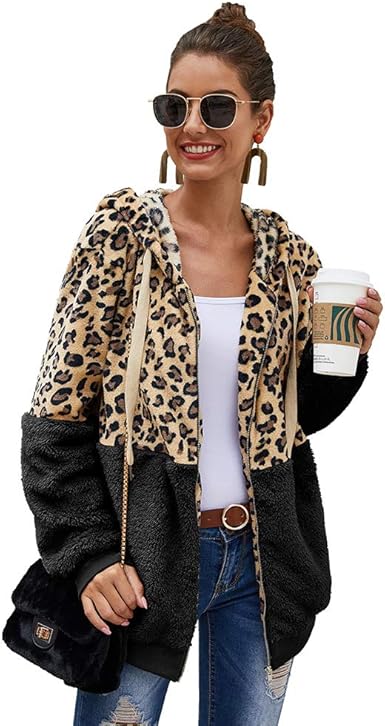 leopard fleece pullover