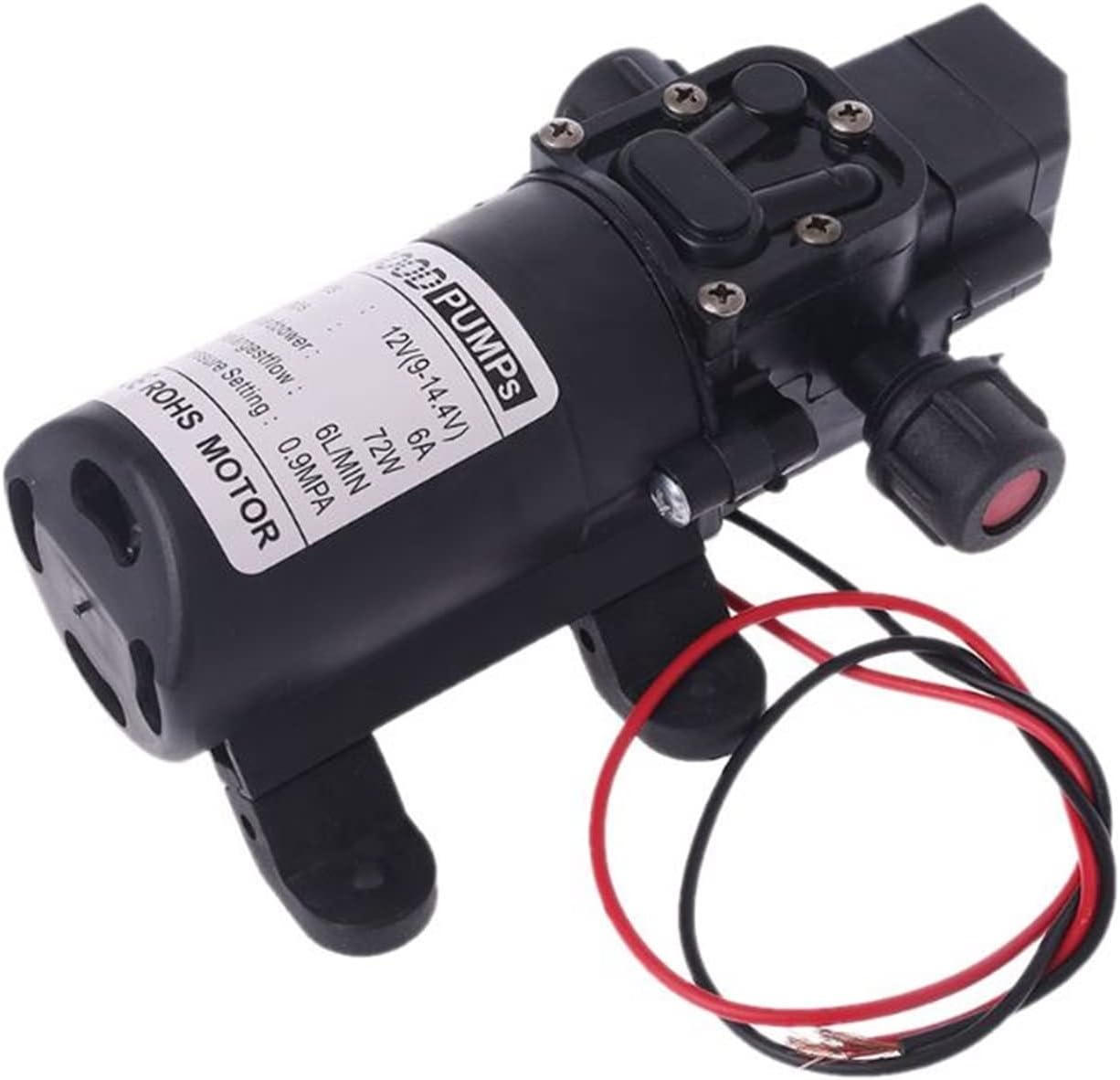 Adjustable Small Submersible Pump DC 12V 130PSI 6L/Min Water High Pressure Diaphragm Self Priming Pump 70W