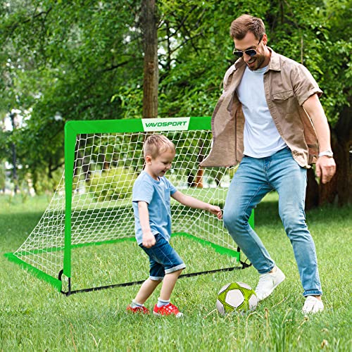 Image of Kids Soccer Goals for Backyard Set - 2 of 4' x 3' Portable Soccer Goal Training Equipment, Pop Up Toddler Soccer Net with Soccer Ball, Soccer Set for Kids and Youth Outdoor Games, Sports, Play