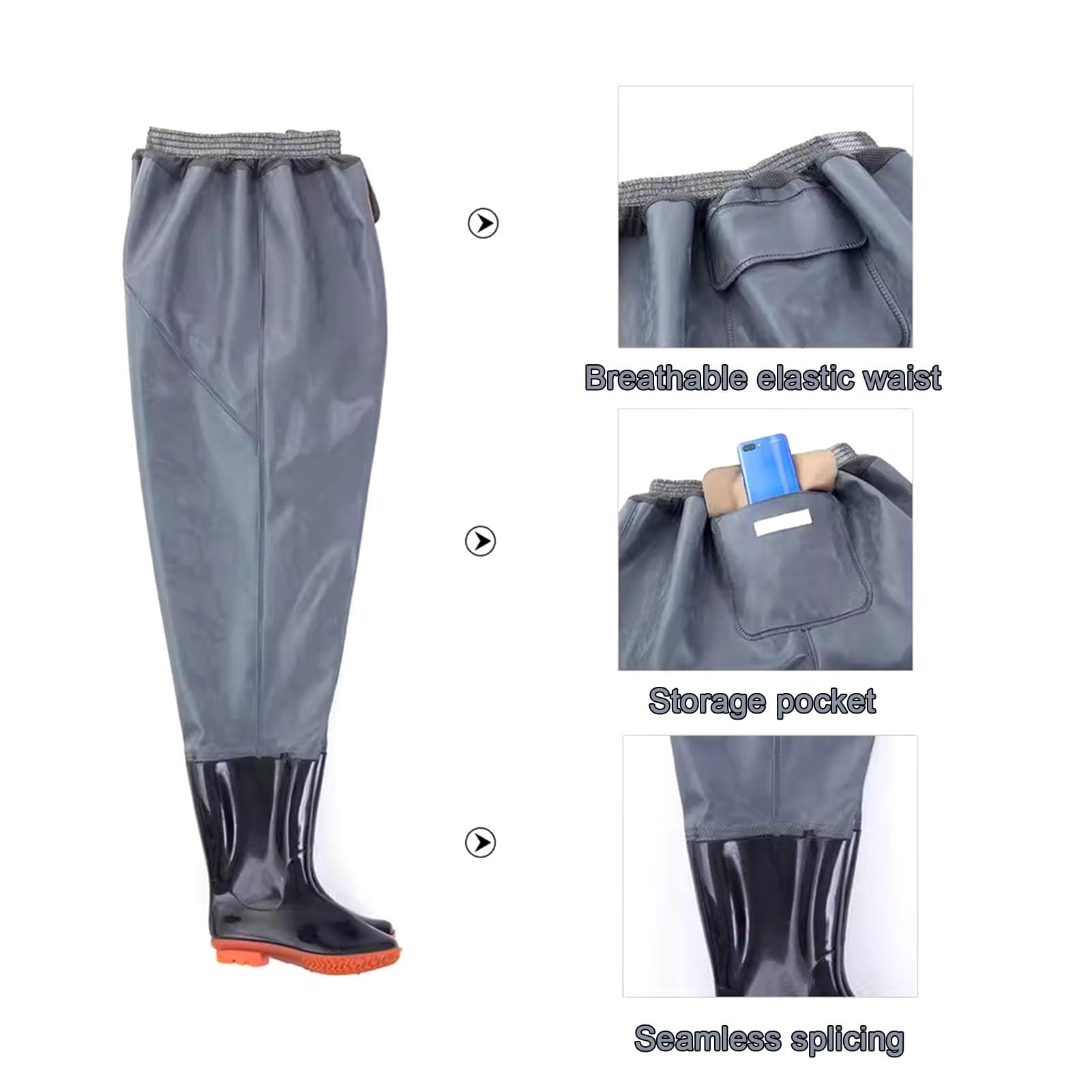 Wodery wędkarskie | Wodery wędkarskie, wodery wędkarskie niebieskie UK 6-9 na stopę 24-27,5 cm(8)
