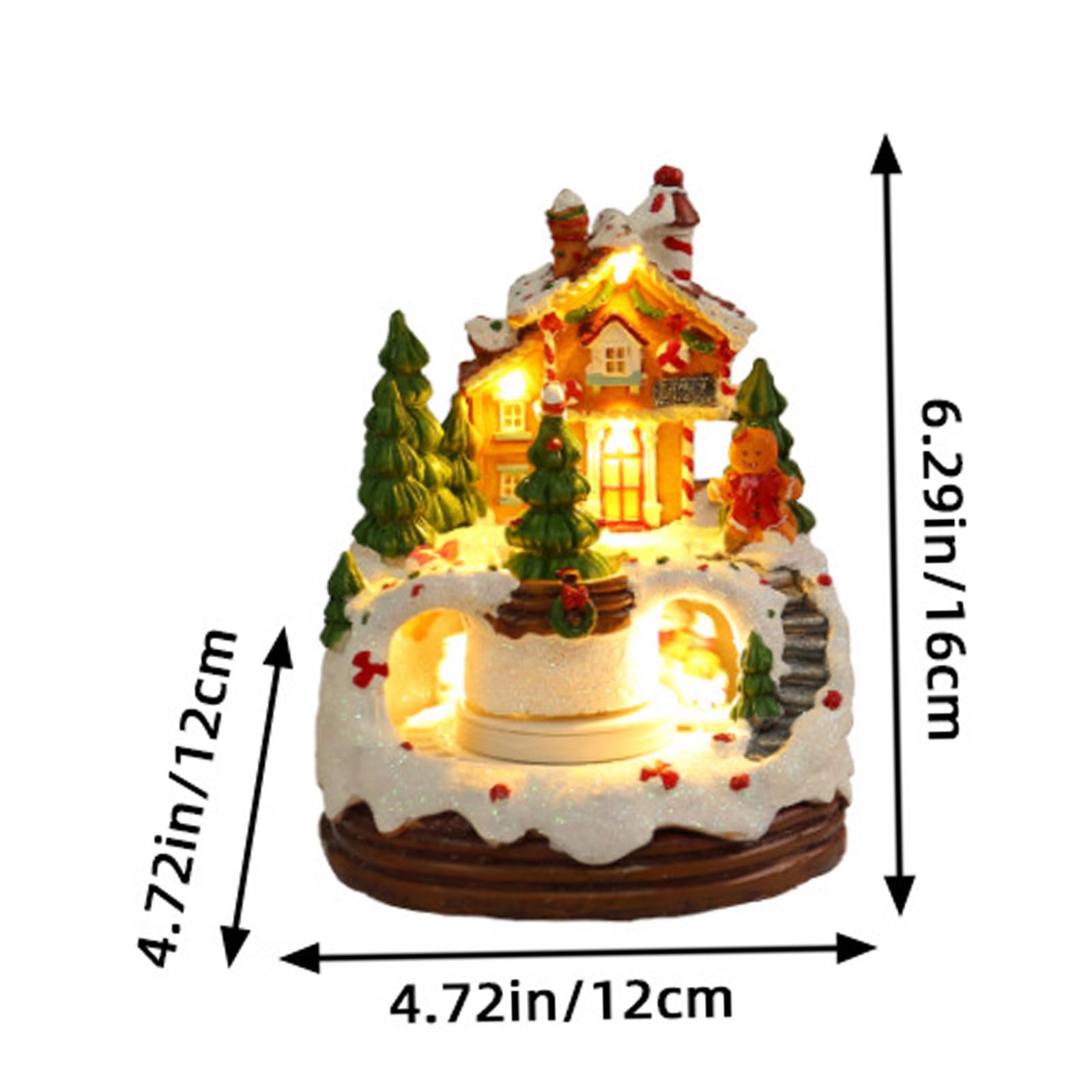 Light &Music - Decorazione da scrivania con scena innevata, atmosfera festiva, per casa, ufficio e negozio