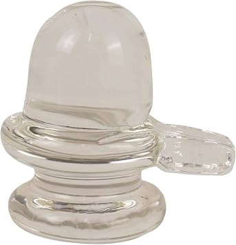Handcrafted Sphatik Shiva Lingam Hindu Religious Pooja Accessories, 4.2 cm Long