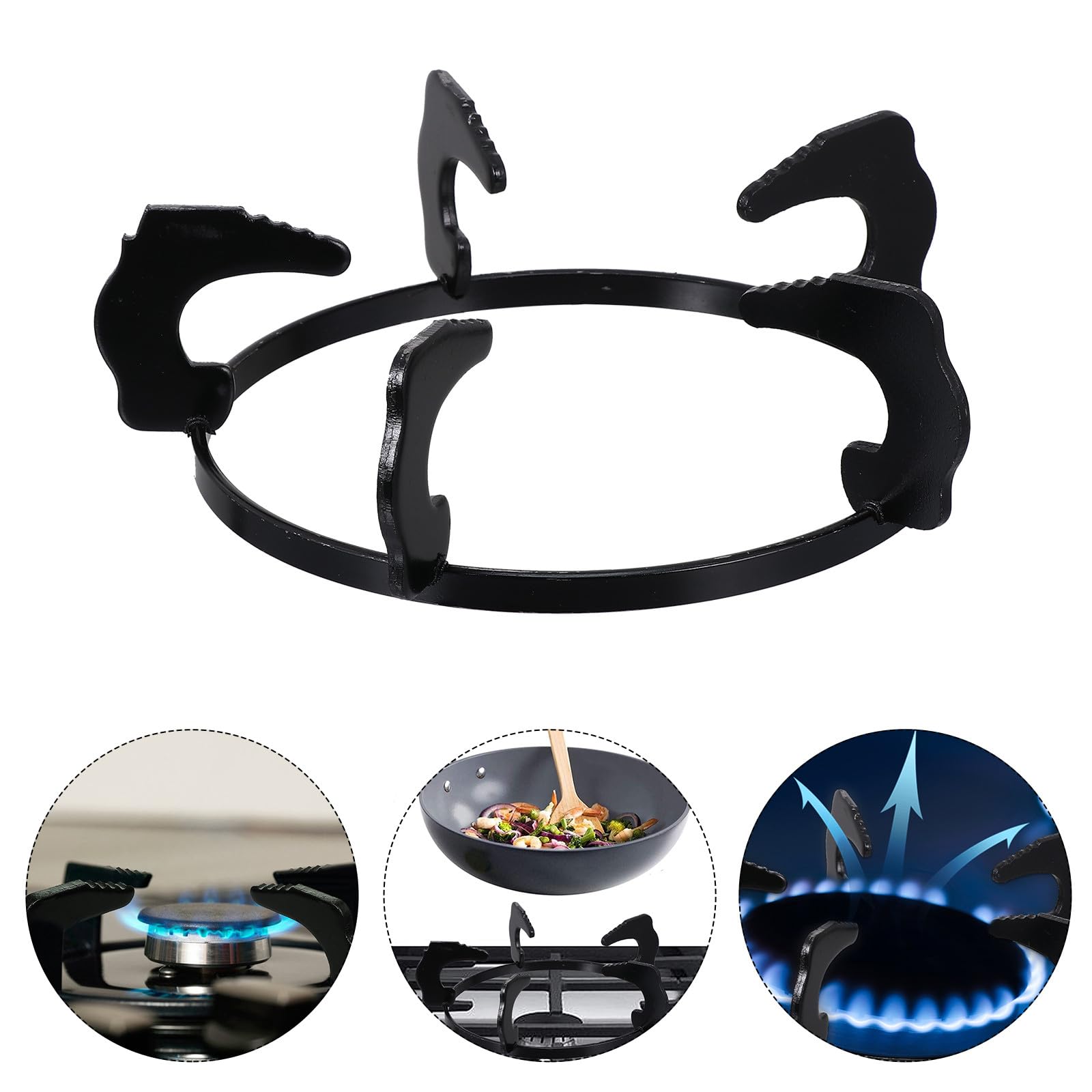 Supporto per Fornello a Gas 2 Pezzi in Ghisa Nero