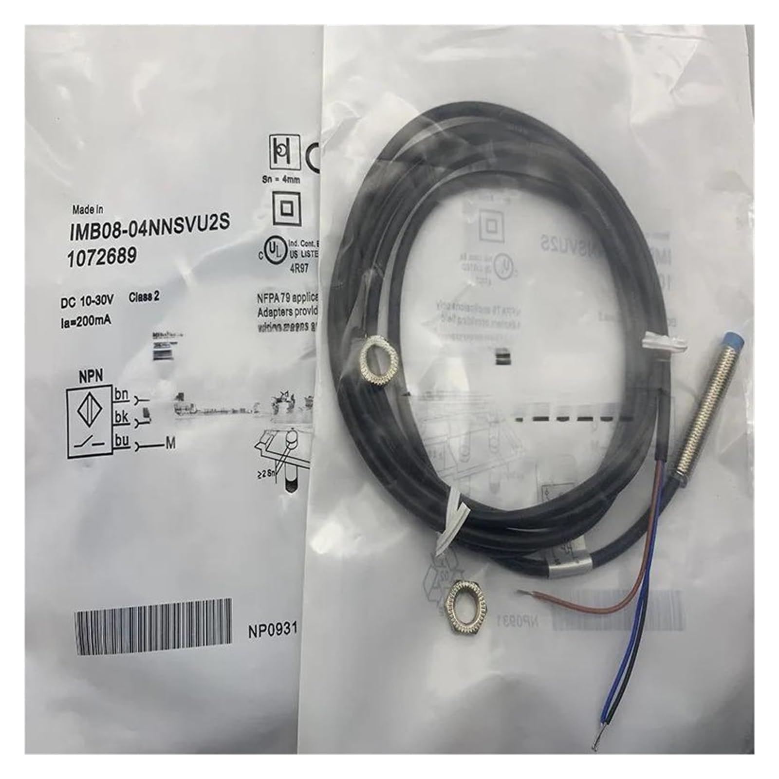 Capteur de proximité IMB08-04NPSVU2K inductif cylindrique M8