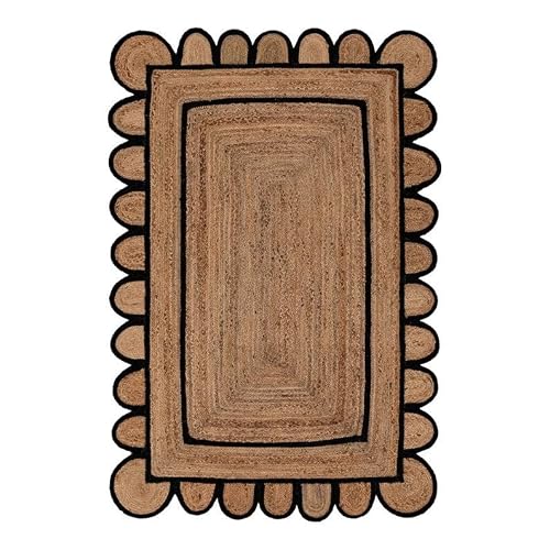 Patel Exports 8X8, 9X9, 10X10 Scalloped Jute Rug, Scallop Edge Rug, Christmas Decorative Rug, Natural Jute Rug, Jute Area Rug, Handwoven Jute Rug, Custom Rug (10X14 Scalloped Rug) #TOP8