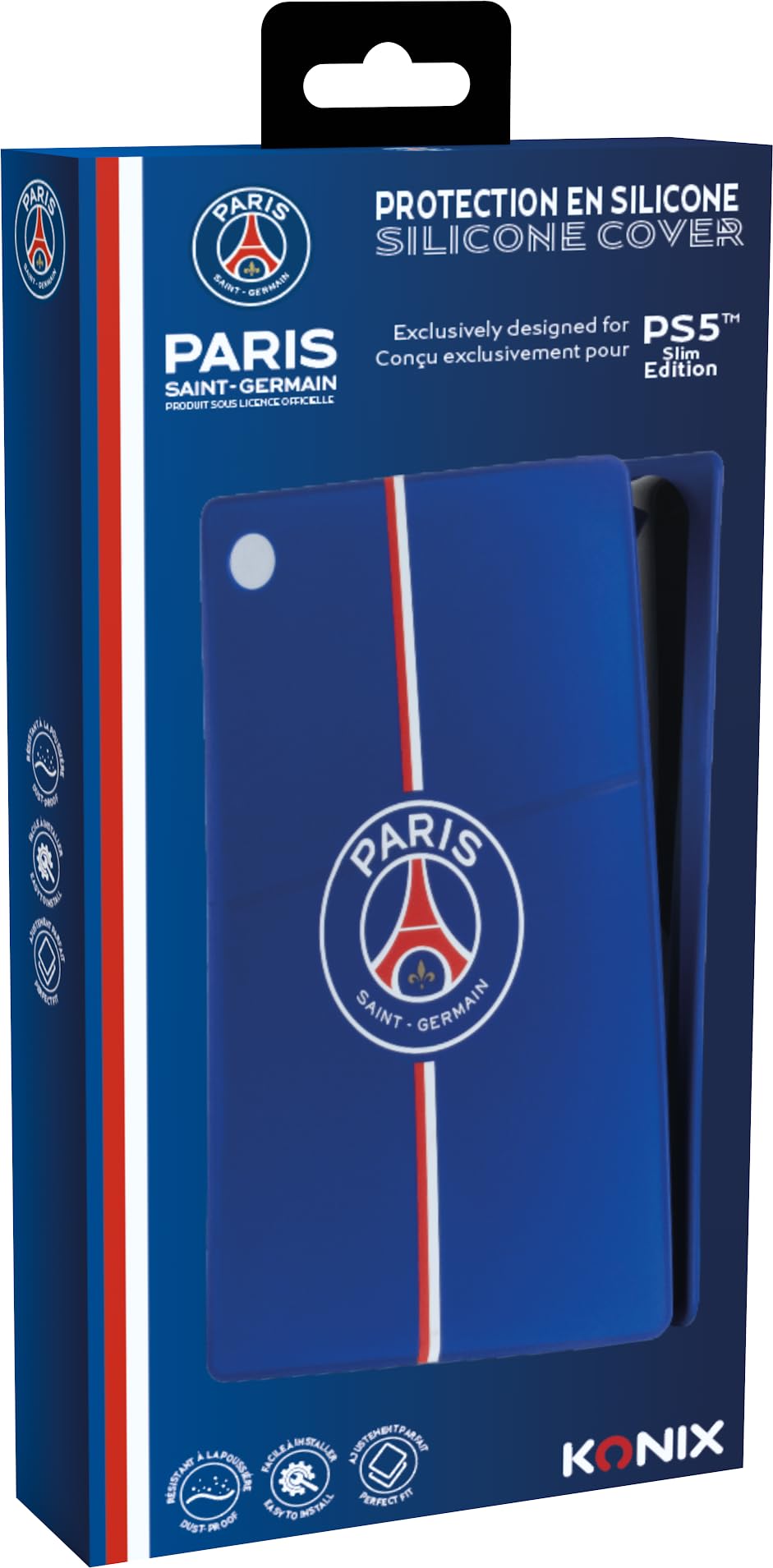 Konix PSG Carcasa Protectora para Consola PS5 Slim - Silicona - Antigolpes - Antirayaduras - Azul