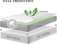 Vista 3 de EASELAND Protector de colchón de tamaño individual, protector de colchón acolchado ajustable individual de 8-21 pulgadas de profundidad