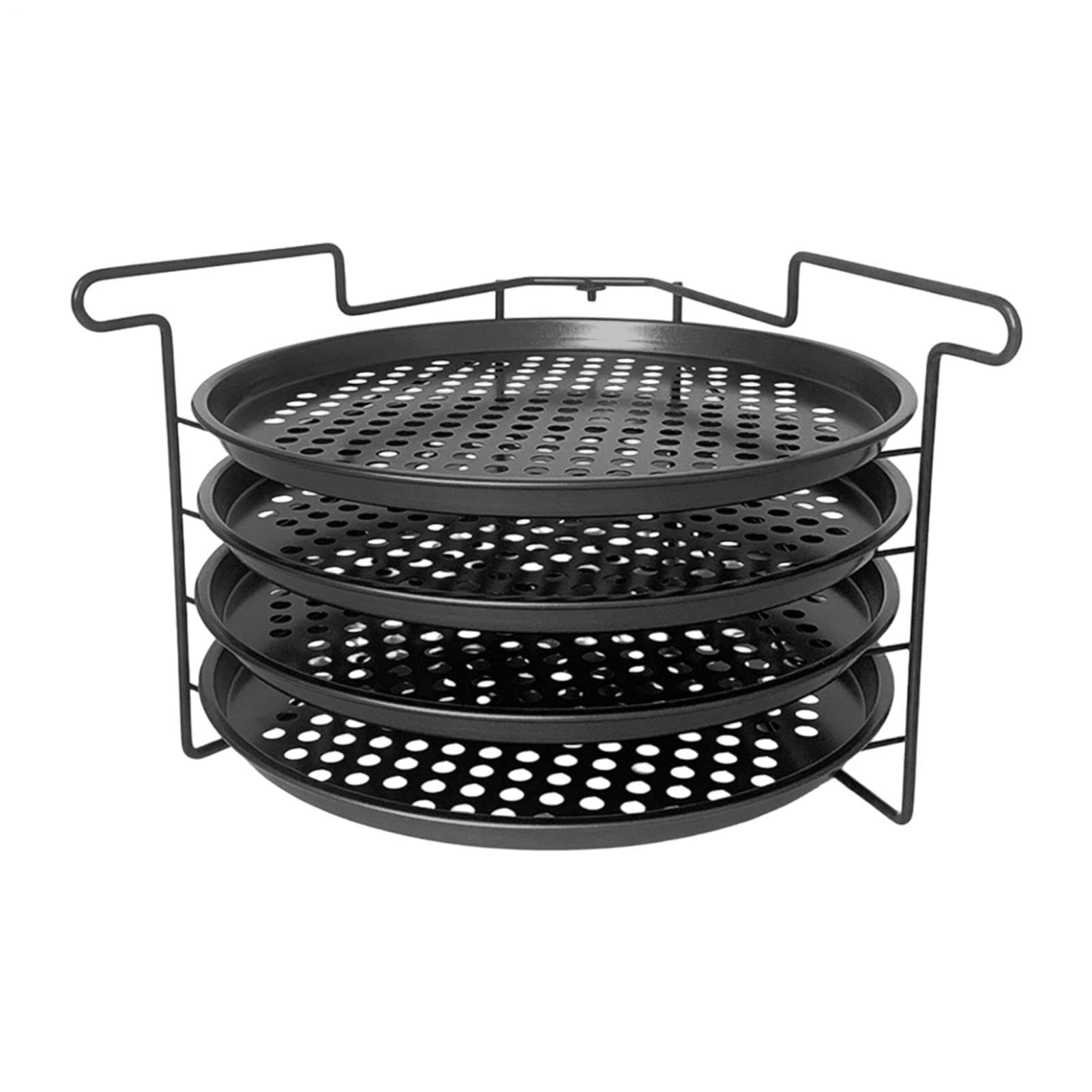 Pizza Rack Gestell 4-Etagen Zusammenklappbarer Schwerlast-Ständer | Pizza-Backblech-Gestell für Zuhause, Küche, Restaurant, Party, Brot und Gebäck, Profis, Bäcker und Anfänger