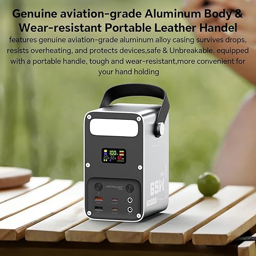 Miniatura 8 de Power Bank 60000mAh Power Station High Capacity Fast Charging PD 65W LiFePO4 Portable Outdoor Generator with DC 12V3A Output & LCD Display Battery