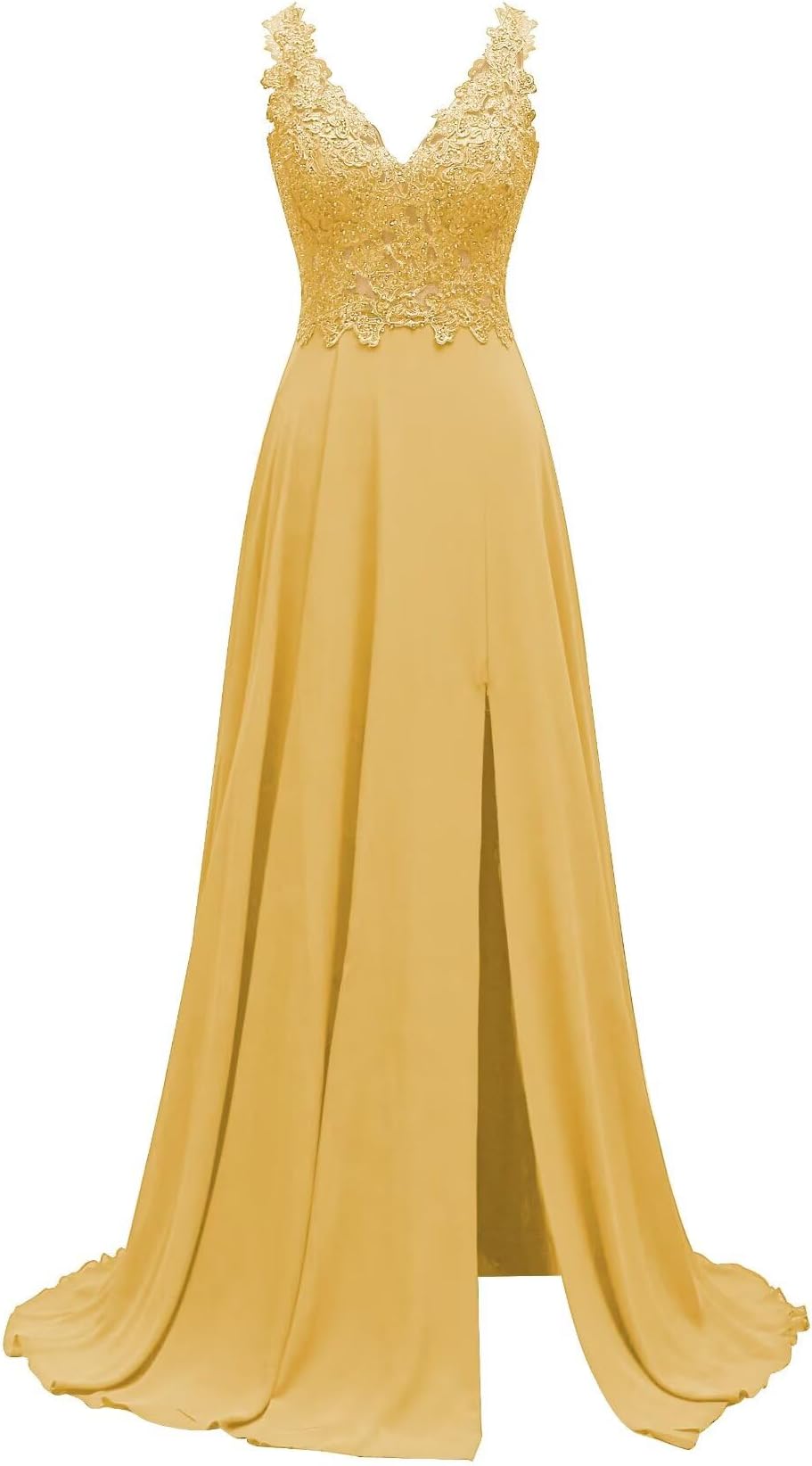 Lace Appliques Chiffon Bridesmaid Dresses 2026 Long Beaded Prom Dress A Line Formal Gowns with Slit for Women