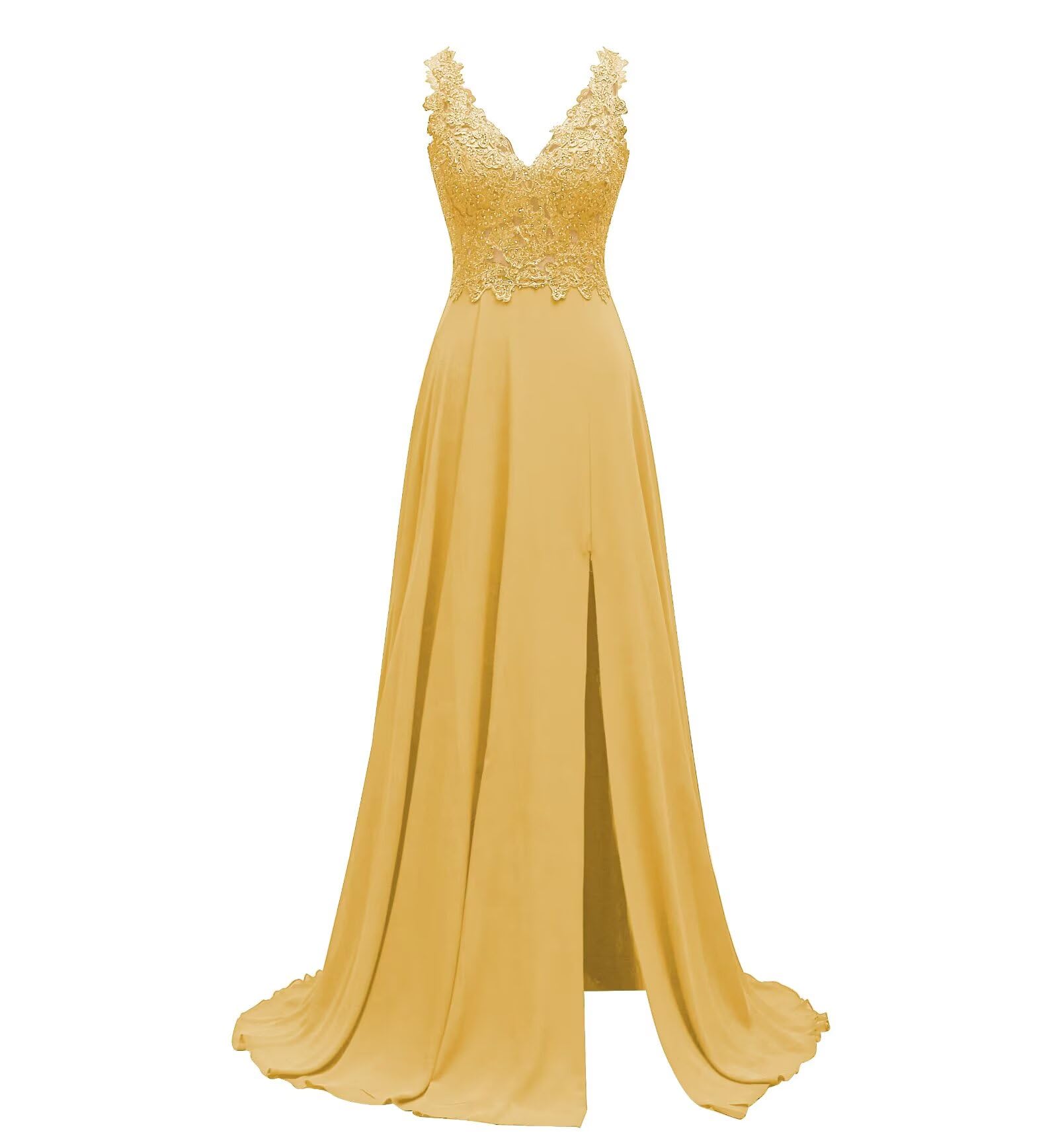 Lace Appliques Chiffon Bridesmaid Dresses 2026 Long Beaded Prom Dress A Line Formal Gowns with Slit for Women