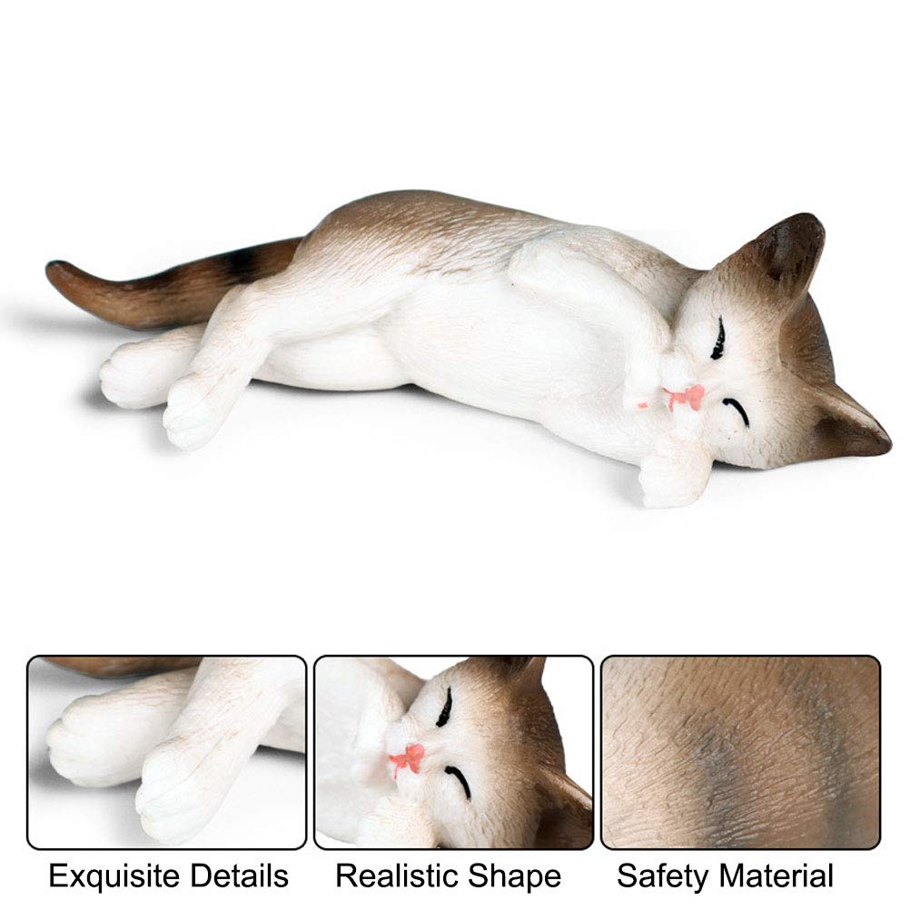 JOKFEICE Katzen-Figuren Set – 3 Realistische Kunststoff-Tiere Für Spiel & Deko