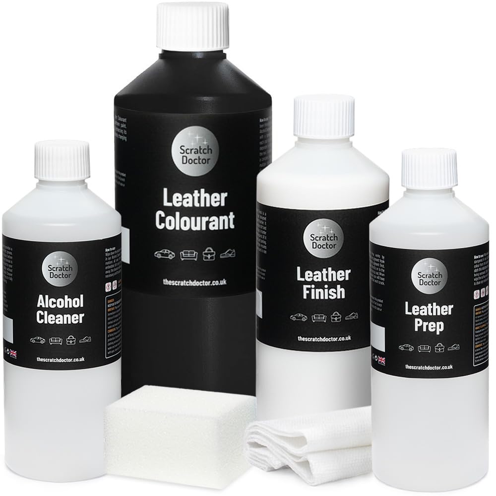 The Scratch Doctor Leather Recolouring Kit for Furniture & Car Seats | Clean, Dye & Protect | Includes Cleaner, Primer, Dye & Sealant (Dark Grey, 1000ml) — view 38
