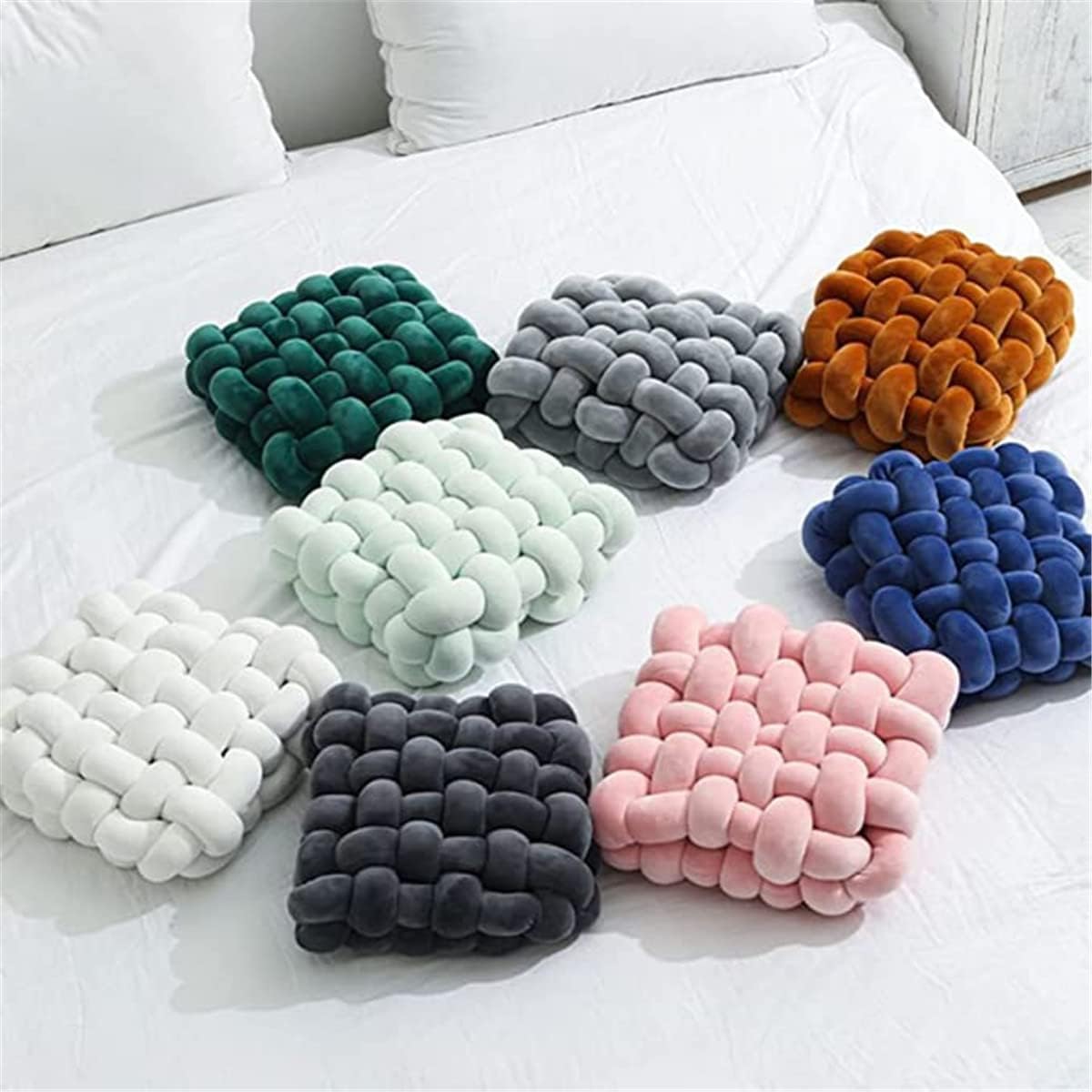 SZJIAHTM Soft Knotted Square Stuffed Plush Pillows Creative Waist Cushion Pillow Cute Throw Plush Pillow for Home Sofa Car Office Party Favors Gift