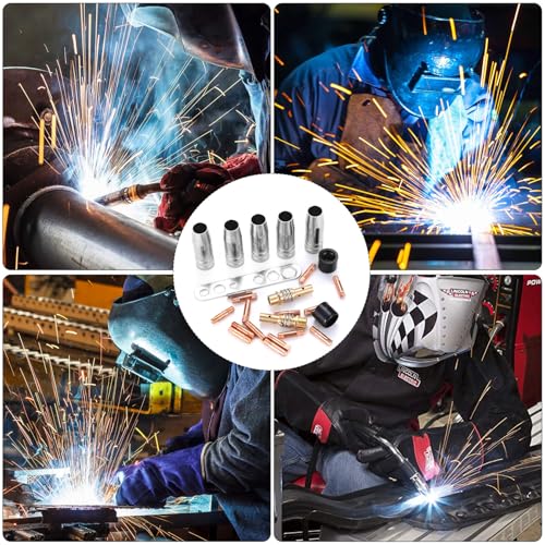 Tenbrachian 25 Pcs M6 MIG Welding Tips 1.0mm, Welding Torch Contact Tips, MIG Fit MAG MB15 15AK Welder Consumable Accessory, Fit 15AK MB15 MIG MAG Welding Torch Conical Nozzle Cup Gas Nozzles 5 Tenbrachian 25 Pcs M6 MIG Welding Tips 1.0mm, Welding Torch Contact Tips, MIG Fit MAG MB15 15AK Welder Consumable Accessory, Fit 15AK MB15 MIG MAG Welding Torch Conical Nozzle Cup Gas Nozzles - Image 5