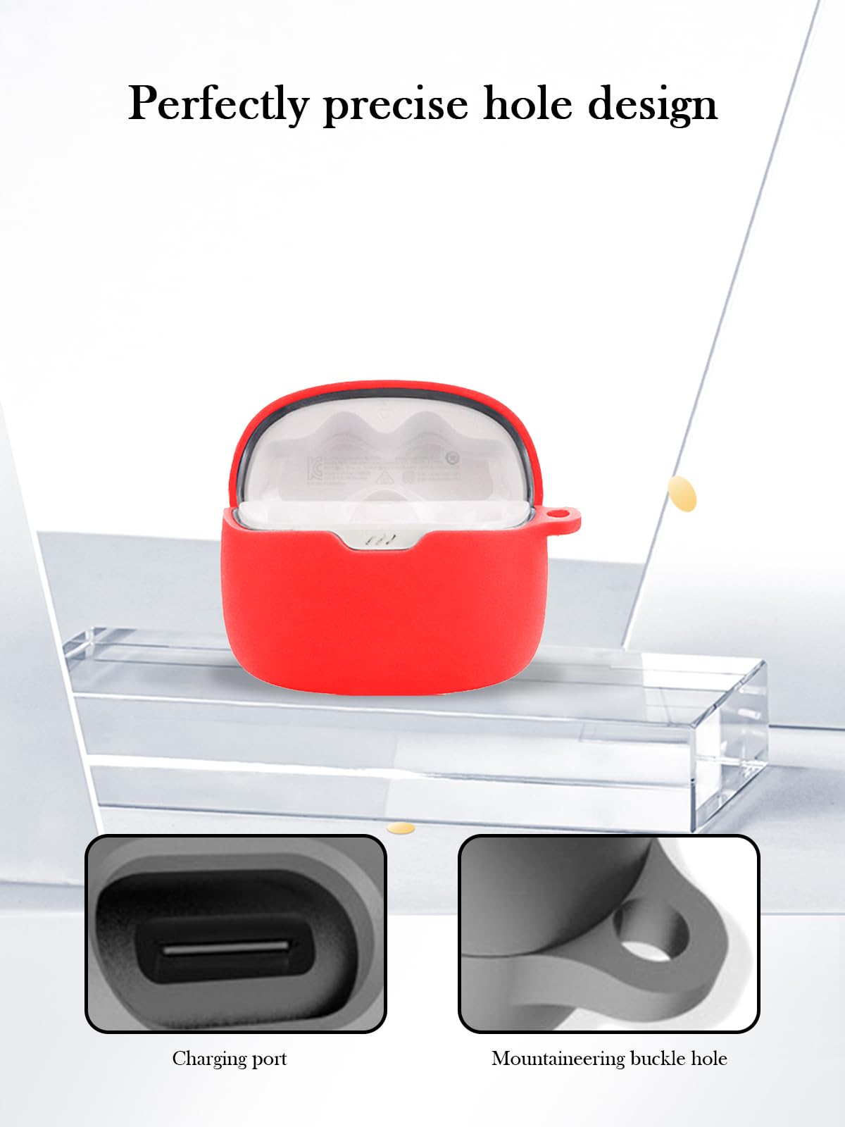 CONTEME JBL チューン 230NC TWS ケース カバー JBL Tune 230NC TWS ケース カバー 保護カバー カラビナ付き