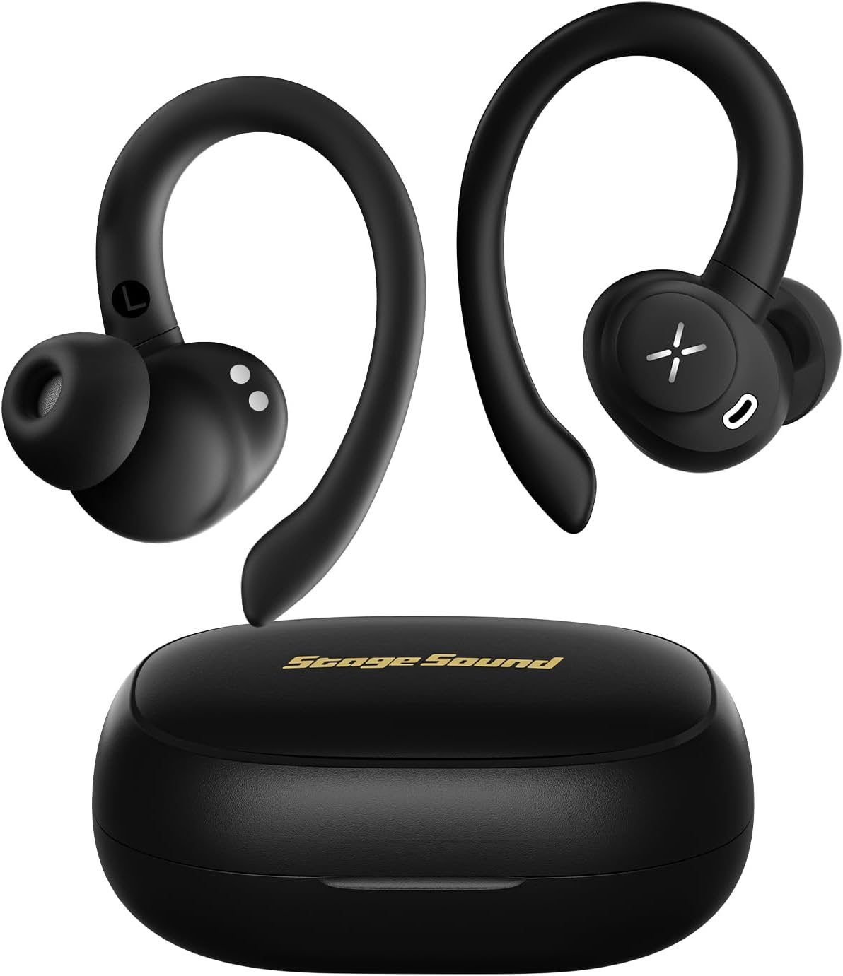 Fones de Ouvido Sem Fio Esportivos Bluetooth 5.4, Intra-auricular SportFree com Gancho, 30h de Bateria, IPX5 à Prova de Água, Estéreo HiFi