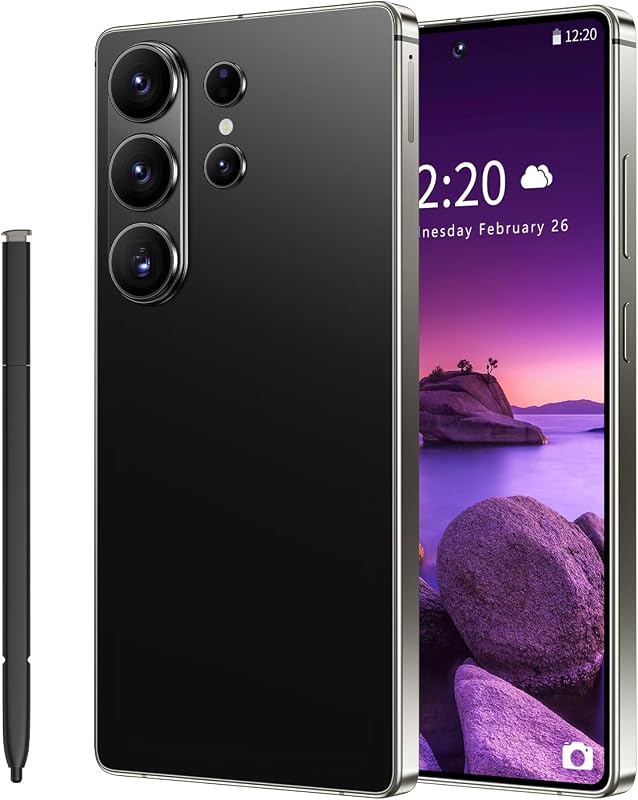 WWT 26 Ultra Unlocked Phone,Android 15 12+512GB Smartphone,Built in Pen The Phone,Cell Phone Battery 7000mAh 6.99" HD Screen,Dual SIM/5G/Face ID/Fingerprint Lock/GPS (Black, 12+512GB)