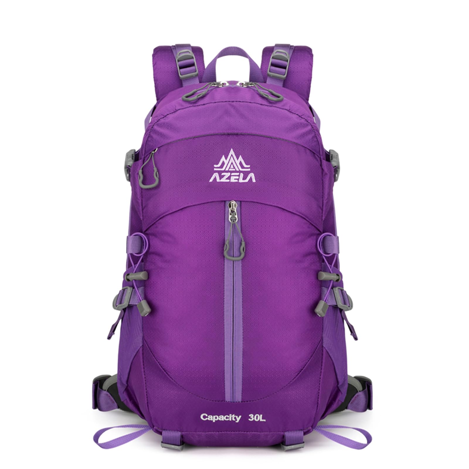 Zaino da Trekking 30L Zaino Nylon Impermeabile Durevole Zaini Backpack per Donna Uomo Campeggio Arrampicata Passeggiate Viaggio Sport Viola