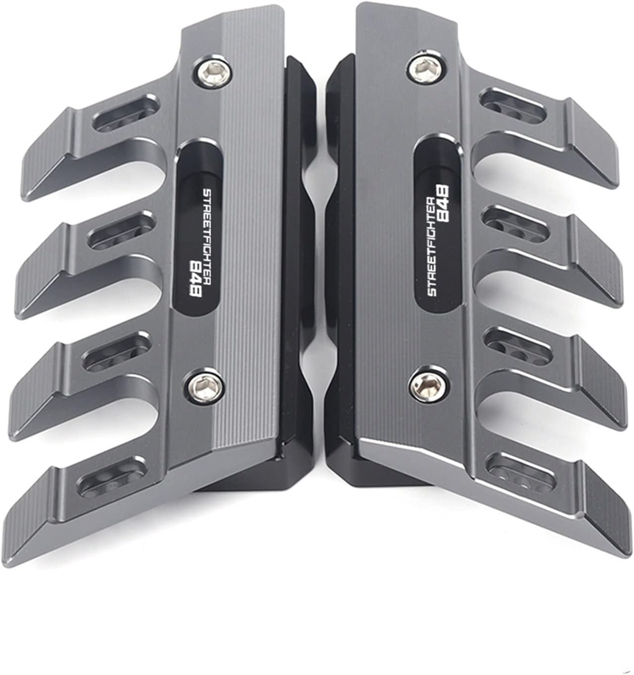 SCUUBE for Ducati Streetfighter 848 Motorcycle Mudguard Front Fork Protector Guard Block Front Fender Slider Accessories Side Guard CNC Aluminum Motorcycle Accessories (Color : Grey)