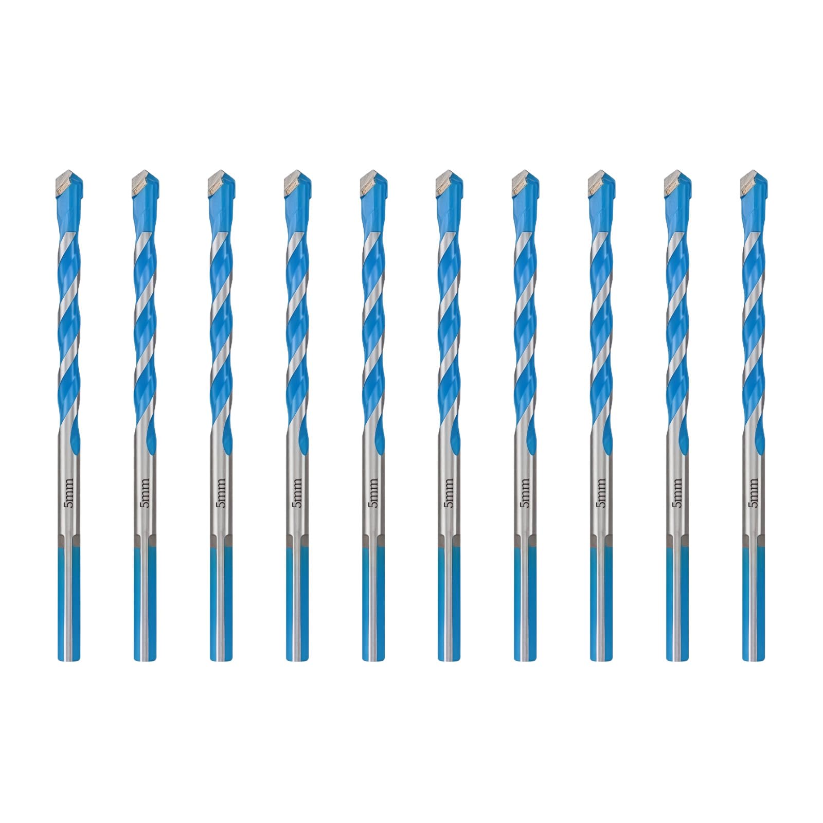 HPMAISON Concrete & Masonry Drill Bit Set, 10Pcs Multi-Function Bit, 5mm Industrial Strength Carbide Tip Drill Bit - Image 2