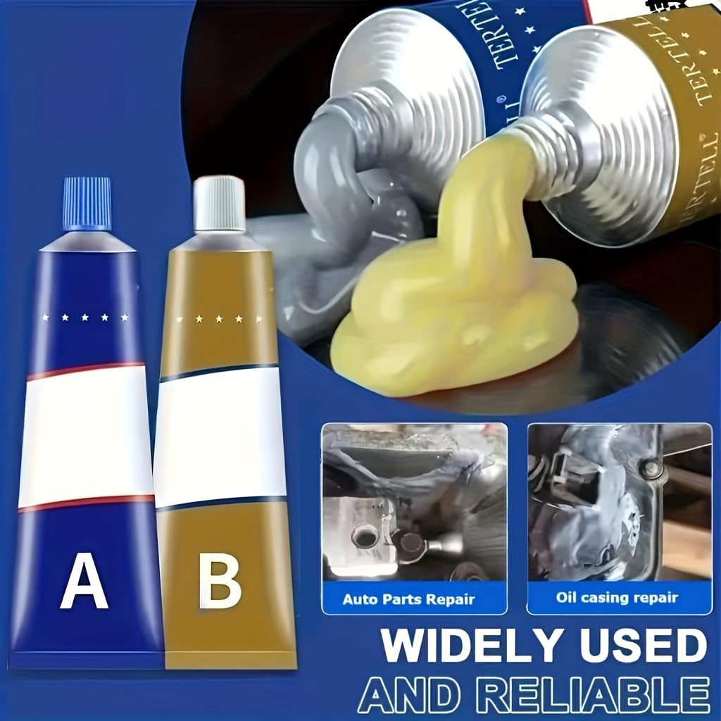 Metal Glue,Epoxy Putty Kit,Heavy Duty Waterproof epoxy Adhesive,Suitable for Bonding Repair Metals, Steel, Iron, Aluminum, Ceramics, and Various Materials Industrial Strength Epoxy Resin Adhesive