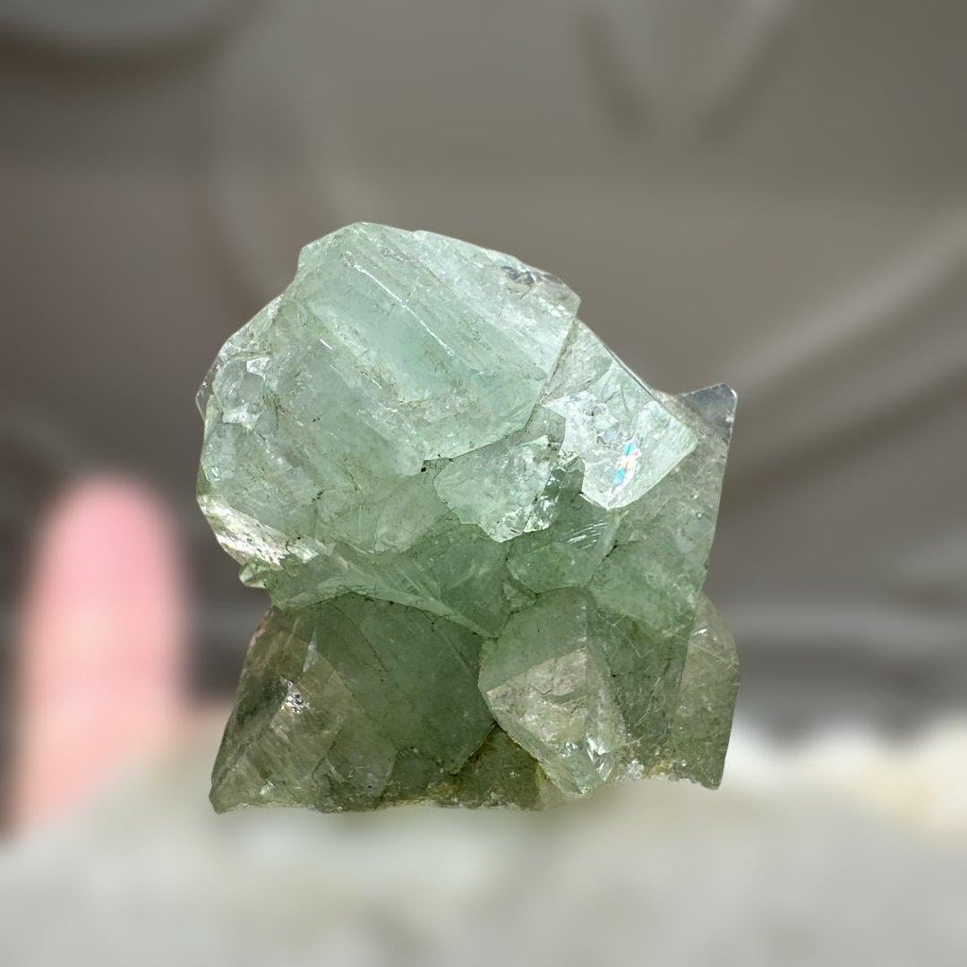 注文 希少グリーンアポフィライト＋スティルバイト＋クォーツ母岩付