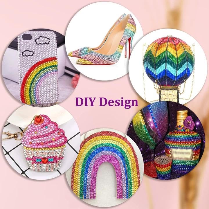 Image of 30000Pcs Resin Rhinestones for Crafting, Multicolor 2 /3 /4mm Flacktback Gems with 1Pcs B7000 Jewelry Glue, Bedazzling Crystal for DIY Crafts Clothing Tumblers Mugs Shoes Fabric Nail Art