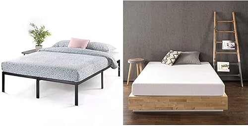 Best Price Mattress - Base de cama metálica de 14pulgadas, base de colchón con listones de acero de alta resistencia (no requiere somier) y colchón