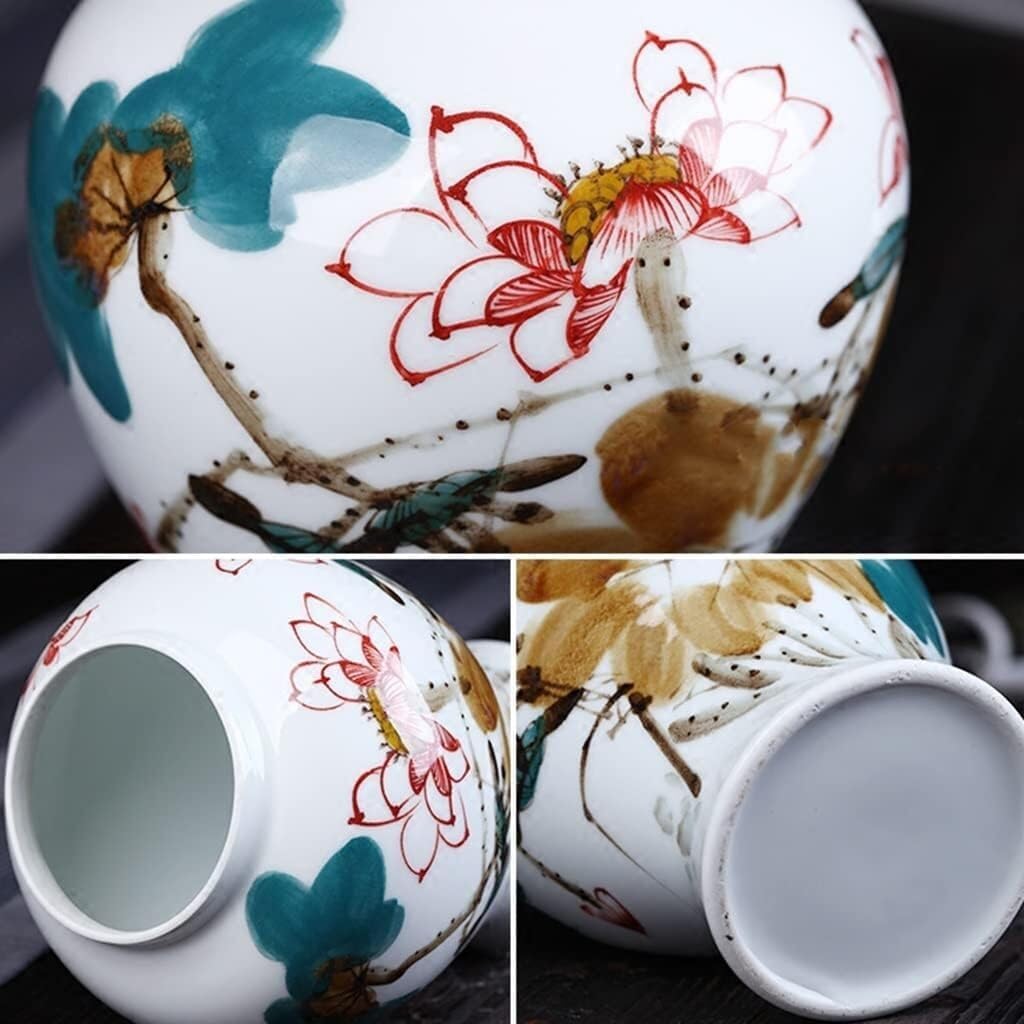 Food Storage Jar,Decorative Jar Ginger Jar Vase Decor Ginger Jars Decorative Jars Oriental Decor Temple Jar Ceramic Jar Tea Storage Container Tins Floral Ginger Jars Storag,A-22 * 39Cm
