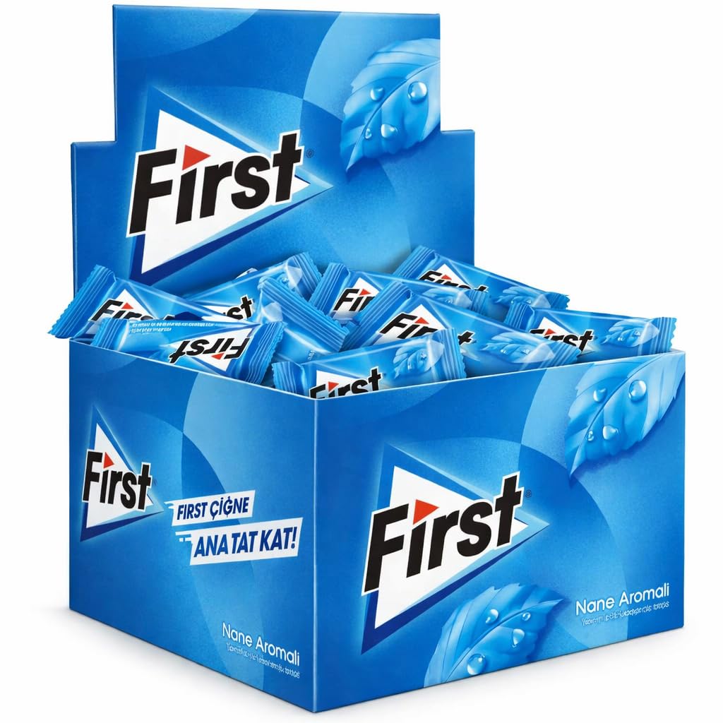 First Sugar Free Mint Chewing Gum – Individually Wrapped – 200 Piece Bulk Pack – Long Lasting Fresh Breath Gum – Office & On-The-Go