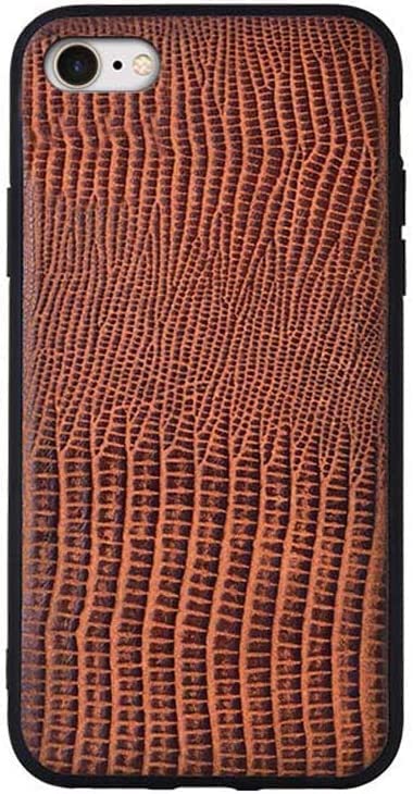 Coque lézard iPhone SE 2020 étui cuir marron premium antichoc